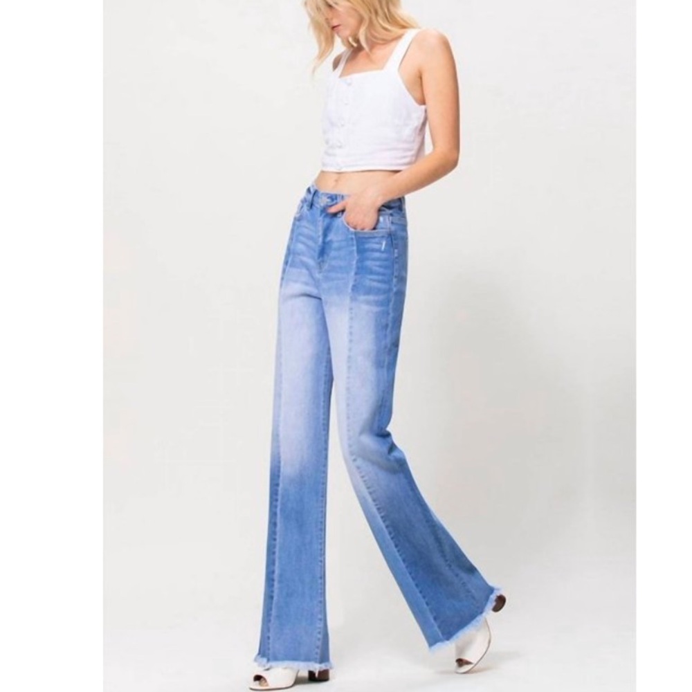Flying Monkey - 90'S Vintage Super High Rise Double Panels Flare Jeans | Size 28